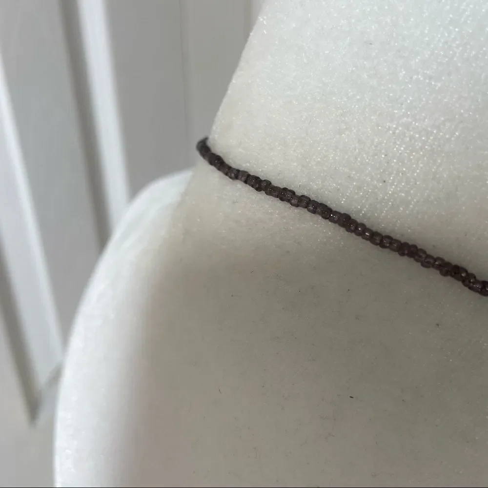 Faceted bead teardrop long necklace